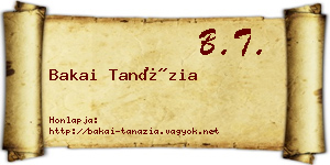 Bakai Tanázia névjegykártya